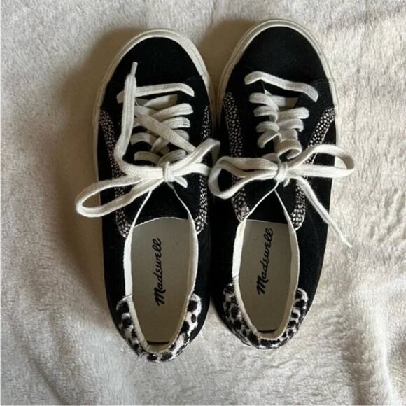 Madewell Sidewalk Low-Top Sneakers in Suede and Spot Calf Hair - Picture 7 of 12